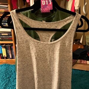 ZYIA Active Women’s Charcoal Heather Gray Graceful Racer Tank